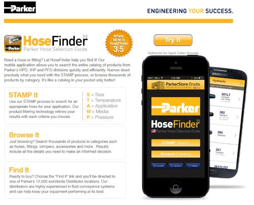 hose Finder App Image Capture of Hose Finder Program