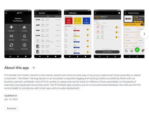 Image Capture of Parker Tracking System App