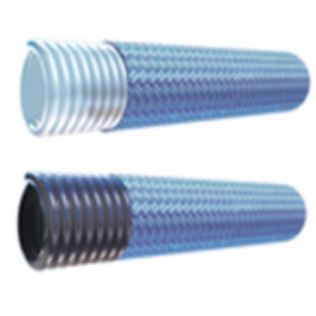 Picture for category Convoluted PTFE Hose with Polypropylene Braid - PCW/PCB