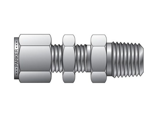 Picture of CPI Inch Tube NPT Male Bulkhead Connector - FH2BZ - 2-2 FH2BZ-B