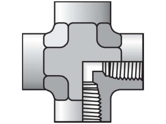 Picture of Pipe & Port Cross KMMOO - 1/4 KMMOO-B BP