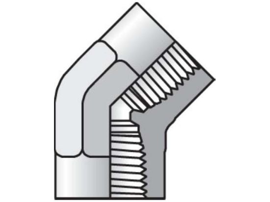 Picture of Pipe & Port 45° Elbow DD45 - 1/4 DD45-S BP