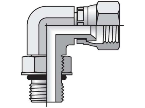 Picture of Triple-Lok 37° 90° Elbow AOEX6 - 10 AOEX6-S FKM