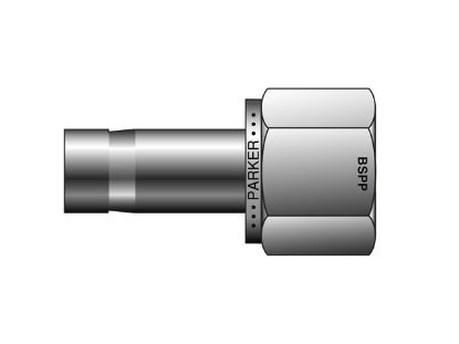 Picture of A-LOK Inch Tube BSPP Female Adapter - FA R - 6FA6R-B