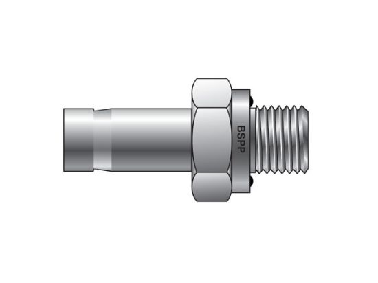 Picture of A-LOK Inch Tube BSPP Tube End Male Adapter with ED Seal - MA R-ED - 4MA4R-ED-B