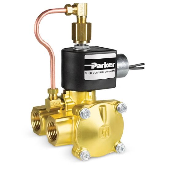 Picture of 73312BN3RNJ1N0C111P3 - Parker 3-Way Normally Closed, 3/8" NPT General Purpose Solenoid Valves