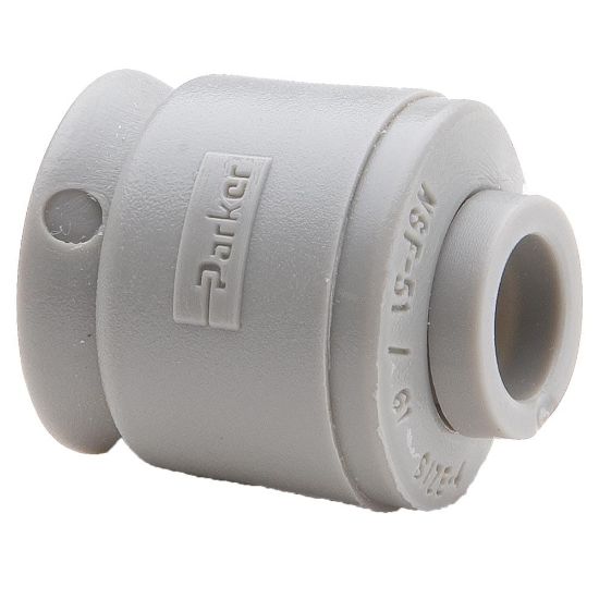 Picture of Push-to-Connect all plastic FDA compliant fitting, Parker TrueSeal - A6CAP-MG