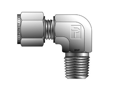 Picture of CPI Metric Tube BSPT Male Elbow - CBZ - CBZ 10-1/2K-SS