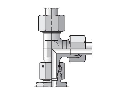 Picture of EO/EO-2 Tee, Swivel Nut Run - EL - EL06S71