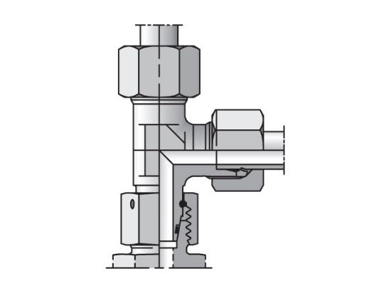 Picture of EO/EO-2 Tee, Swivel Nut Run - EL - EL10S71