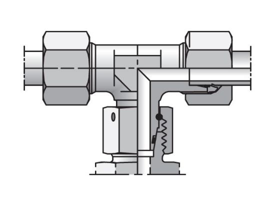 Picture of EO/EO-2 Tee, Swivel Nut Branch - ET - ET08ZSCF