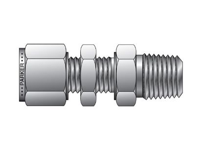 Picture of CPI Metric Tube NPT Male Bulkhead Connector - FH2BZ - FH2BZ 10-1/2-B