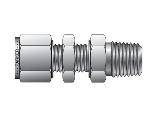Picture of CPI Metric Tube NPT Male Bulkhead Connector - FH2BZ - FH2BZ 10-1/2-S