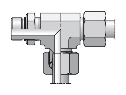 Picture of EO/EO-2 Tee, Adjustable Run - LEE-UNF - LEE08L7/16UNFCF