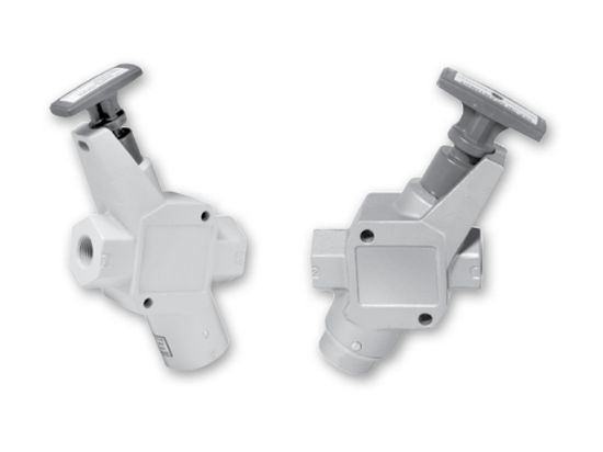 Picture of LV Series Inline Valve Valve - Push/Pull Handle - 3-way 2-position - LV6N6B