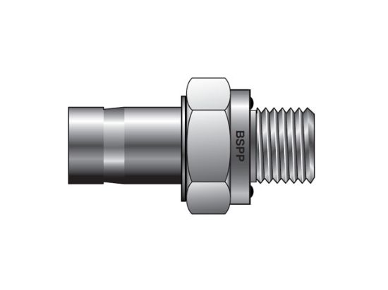 Picture of A-LOK Metric Tube BSPP Tube End Male Adapter with ED Seal - M MA R-ED - M12MA1/2R-ED-B