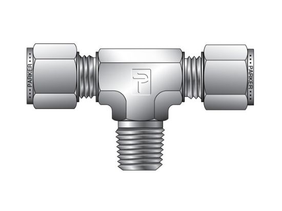 Picture of CPI Metric Tube NPT Male Tee - SBZ - SBZ 12-12-1/2-SS