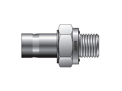 Picture of CPI Metric Tube BSPP Tube End Male Adapter with ED Seal - T2HF R-ED - T2HF 10-1/2R-ED-B