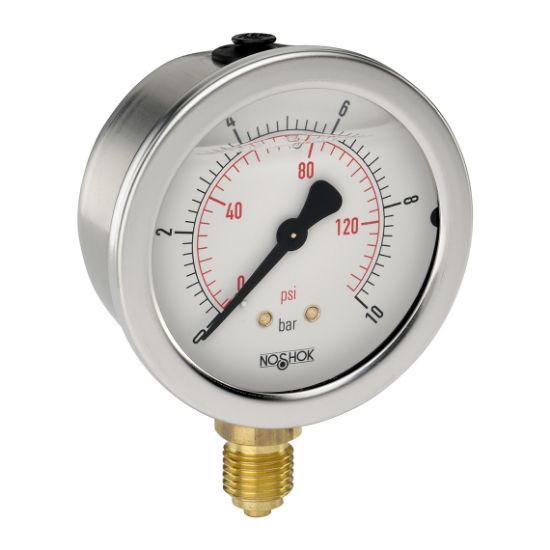 Picture of 25-901-100-bar/psi-G1/4 - 900 Series Acrylonitrile Butadiene Styrene (ABS) and Stainless Steel Liquid Filled Pressure Gauges